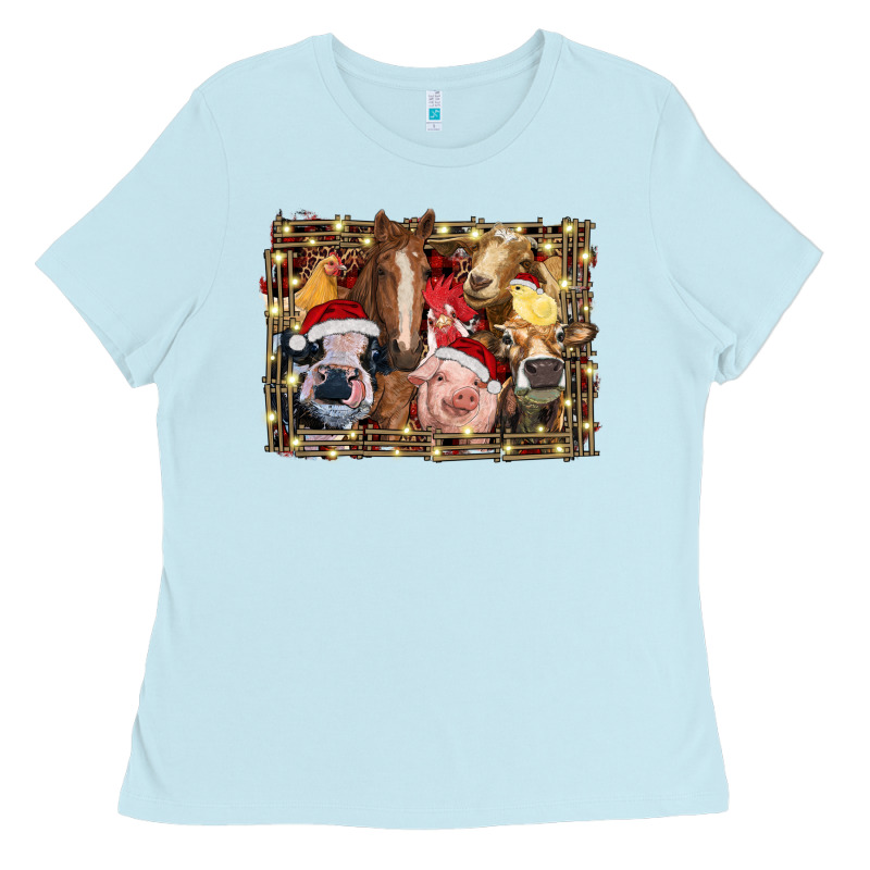 Christmas Farm Animals Ladies Tee by RanaPortraitStore | Teevron