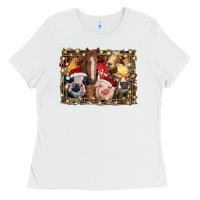 White christmas farm animals Ladies Tee - RanaPortraitStore