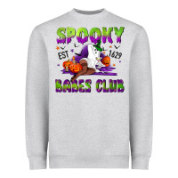 Heather Grey Spooky babes club Heavyweight Sweatshirt - NancyCooperArtShop