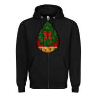 Black christmas teardrop Zipper Hoodie - BundleAndBundleShop