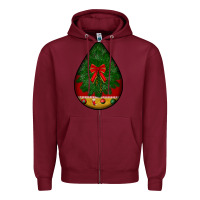 Burgundy christmas teardrop Zipper Hoodie - BundleAndBundleShop
