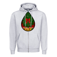 Heather Grey christmas teardrop Zipper Hoodie - BundleAndBundleShop