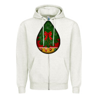Oatmeal Heather christmas teardrop Zipper Hoodie - BundleAndBundleShop