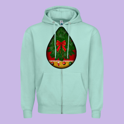 Christmas Teardrop Zipper Hoodie Designed By Bundleandbundleshop