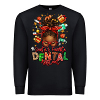Black Santa's Favorite Dental Assistant Afro Messy Bun Premium Sweatshirt - texasbilliewilder