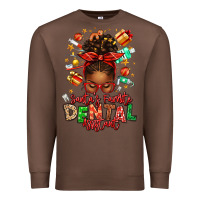 Chestnut Santa's Favorite Dental Assistant Afro Messy Bun Premium Sweatshirt - texasbilliewilder