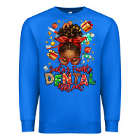 True Royal Santa's Favorite Dental Assistant Afro Messy Bun Premium Sweatshirt - texasbilliewilder