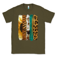 Army Green Leopard Sunflower Brush Strokes Classic Tee - Jasminsmagicworld
