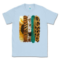 Dusty Blue Leopard Sunflower Brush Strokes Classic Tee - Jasminsmagicworld