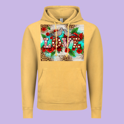 Love Birds And Love With Ross Vintage Hoodie Designed By Adodesignshop