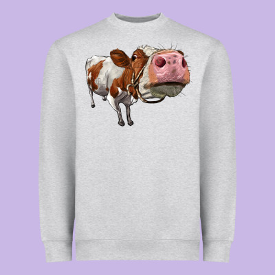 Cute Simmental Cow Heavyweight Sweatshirt Designed By Lillyallendesigns