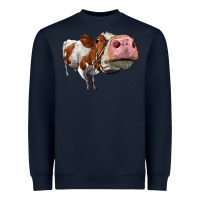 Navy cute simmental cow Heavyweight Sweatshirt - LillyAllenDesigns