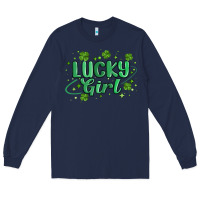 Navy lucky girl Long Sleeve Tee - MaliasSmallBusiness