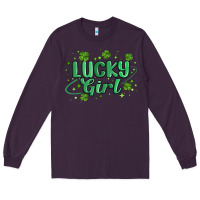 Plum lucky girl Long Sleeve Tee - MaliasSmallBusiness