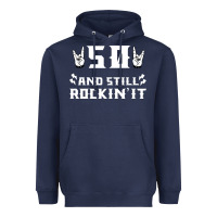 Navy 50 birthday rock whitw Heavyweight Hoodie - Bettercallsaul