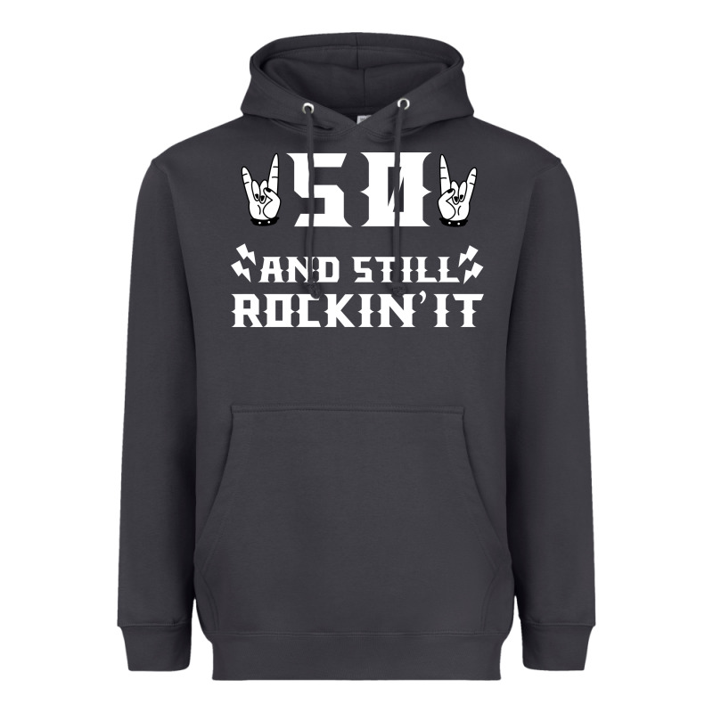50 Birthday Rock Whitw Heavyweight Hoodie by Bettercallsaul | Teevron