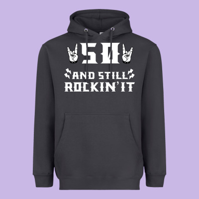 50 Birthday Rock Whitw Heavyweight Hoodie Designed By Bettercallsaul
