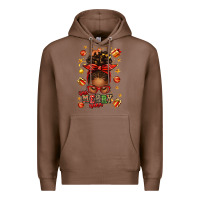 Chestnut one merry nana christmas afro messy bun Premium Hoodie - texasbilliewilder