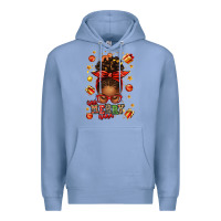 Colony Blue one merry nana christmas afro messy bun Premium Hoodie - texasbilliewilder