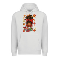 Dove Grey one merry nana christmas afro messy bun Premium Hoodie - texasbilliewilder