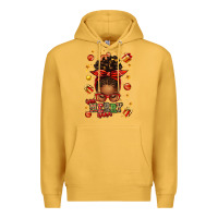 Mustard one merry nana christmas afro messy bun Premium Hoodie - texasbilliewilder