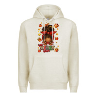 Oatmeal Heather one merry nana christmas afro messy bun Premium Hoodie - texasbilliewilder