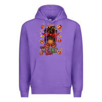 Purple one merry nana christmas afro messy bun Premium Hoodie - texasbilliewilder
