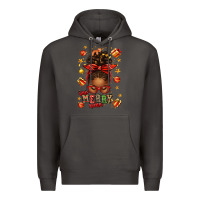Smoke one merry nana christmas afro messy bun Premium Hoodie - texasbilliewilder