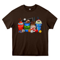 Chocolate Brown p.e. teacher coffee cups Heavy Core Tee - Zillion Design Studio