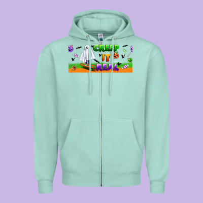 Creep It Real Libbey Glass Zipper Hoodie Designed By Bundleandbundleshop