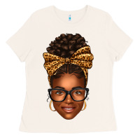 Bone afro woman messy bun Ladies Tee - texasbilliewilder