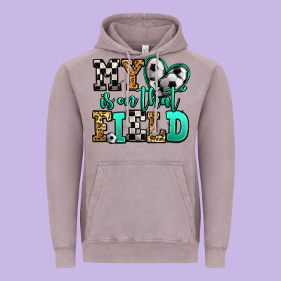 My Heart Is On That Field Soccer Vintage Hoodie Designed By Jasminsmagicworld