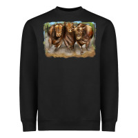 Black 3 red angus bulls Heavyweight Sweatshirt - LillyAllenDesigns