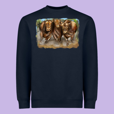 3 Red Angus Bulls Heavyweight Sweatshirt Designed By Lillyallendesigns