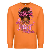 Carrot pray fight believe breast cancer afro messy Premium Sweatshirt - texasbilliewilder