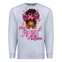 Heather Grey pray fight believe breast cancer afro messy Premium Sweatshirt - texasbilliewilder