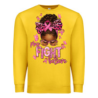 Lemon pray fight believe breast cancer afro messy Premium Sweatshirt - texasbilliewilder