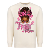 Sandshell pray fight believe breast cancer afro messy Premium Sweatshirt - texasbilliewilder