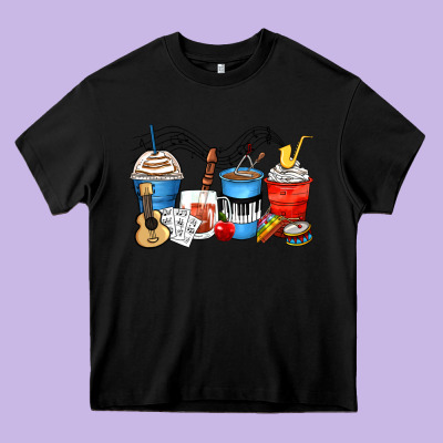 Music Teacher Coffee Cups Heavy Core Tee Designed By Zillion Design Studio