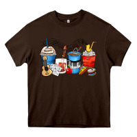 Chocolate Brown music teacher coffee cups Heavy Core Tee - Zillion Design Studio