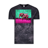 Cloud Black colorful elephant Vintage Tee - LillyAllenDesigns