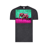 Vintage Black colorful elephant Vintage Tee - LillyAllenDesigns