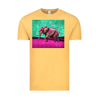 Vintage Mustard colorful elephant Vintage Tee - LillyAllenDesigns