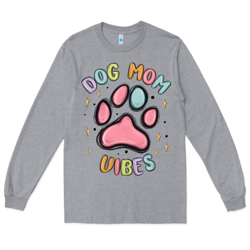 Dog Mom Vibes Long Sleeve Tee by MaliasSmallBusiness | Teevron
