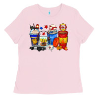 Bubblegum Pink dispatcher coffee cups Ladies Tee - Zillion Design Studio