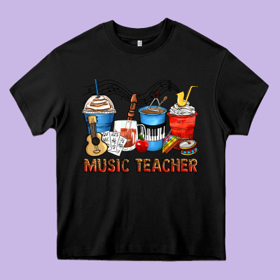 Music Teacher Coffee Cups Heavy Core Tee Designed By Zillion Design Studio