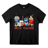 Black music teacher coffee cups Heavy Core Tee - Zillion Design Studio