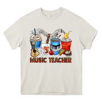 Cream music teacher coffee cups Heavy Core Tee - Zillion Design Studio
