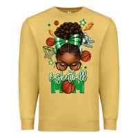 Basketball Mom Afro Messy Bun Premium Sweatshirt | Teevron