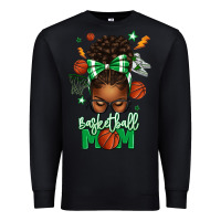 Black Basketball Mom Afro Messy Bun Premium Sweatshirt - texasbilliewilder